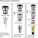 Kitchen Sink Faucet Quick Connector, Sink Faucet to Garden Hose Adapter, Dishwasher/Washer Snap Coupling Adapter, Faucet to Hose Adapter for Kitchen/Bathroom/Shower Hose