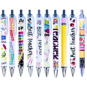 YJ PREMIUMS 10PC Teacher Pen | Fun Cute Funny Cool Best Pens for Teacher Set Pack Teach Love Inspire Writing School Sayings Preschool Appreciation Gifts Supplies Gift Supply in Bulk