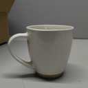 AmorArc 12oz Ceramic Coffee Mugs set of 6, Stylish Coffee Mugs with Rustic Terracotta Underside for Latte/Cappuccino/Milk/Cocoa, Dishwasher&Microwave Safe, Light Beige