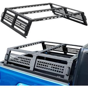 JOYTUTUS Overland Bed Rack Compatible with 2020-2025 Gladiator JT/ 2005-2025 Tacoma&Frontier/ 2019-2025 Ranger/ 2015-2025 Colorado&Canyon, 14.96" High 900 LBS Bed Rack for Camp Tent with Molle Panel