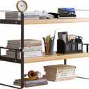 YGYQZ Desk Organizer Shelf2 Tier Detachable Table Top Bookshelf, Freestanding Display Shelf for Office, Dormitory, Home (Black-two Tier)