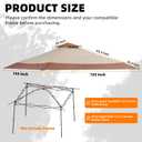 13x13 Canopy Replacement Top CoverDouble Tier Waterproof Silver Coated Instant Canopy Vented Top Compatible with Ozark Trail WMT-1313114LG,30300 Frame(Top Only