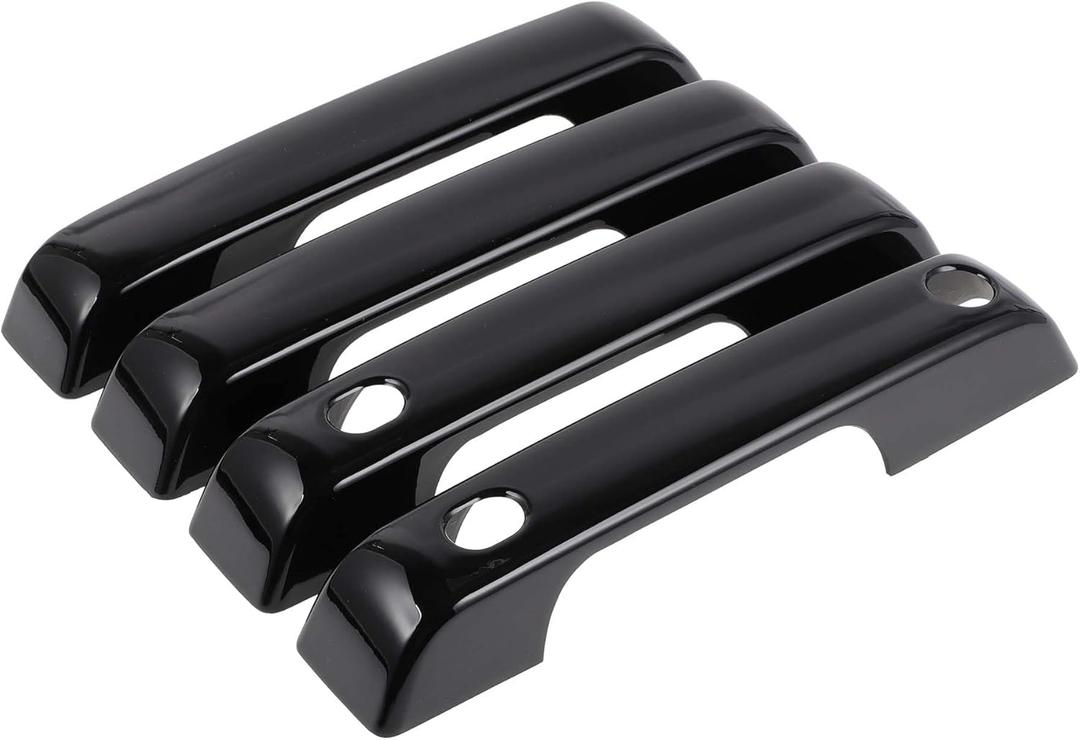 4pcs Exterior Door Handle Cover Car Door Handle Protector for Ford F-150 2021-2024 Car Door Handle Protector with Keypad ABS Black
