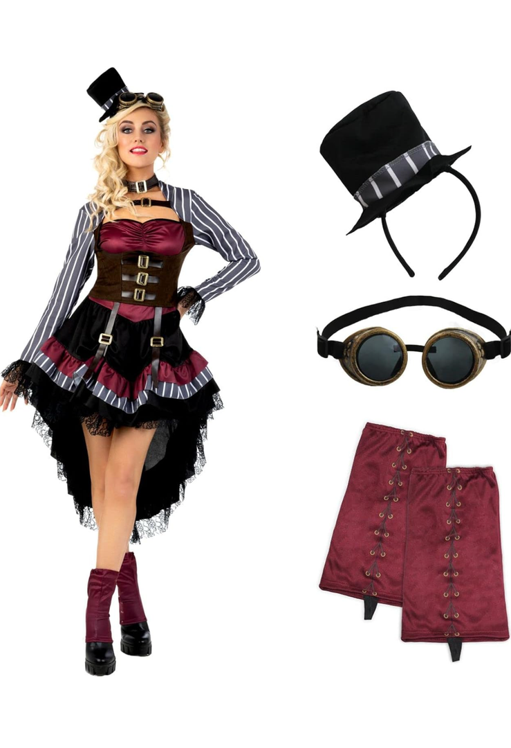 Morph, Steampunk Halloween Costumes, Victorian Steampunk Costumes for Women, Steampunk Costume Women, L