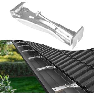 Benfar 25Pack 6 Inch Gutter Hangers Hidden Gutter Brackets Fastener with Pre-Inserted Screw K-Style Aluminum Rain Hangers Rust Resistant Screw Clip Heavy Duty for Repairing Sagging BR06