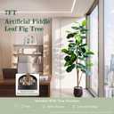 Artificial Fiddle Leaf Fig Tree 7FT, Large Realistic Faux Ficus Lyrata Plant with Pot Large Faux Plant for Indoor Outdoor Home, Office, Living Room, Bathroom Decor