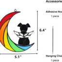 Stained Glass Rainbow Bridge Dog Memorial Gifts for Loss of Dog Sympathy Remembrance Suncatcher, Angel Wings Pet Loss Bereavement Gifts in Memory of Pet Passing Away Window Hanging.