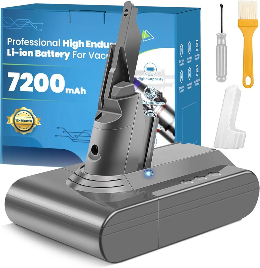 7200mAh Replacement for Dyson V7 Battery, Advanced V7 Battery Compatible with Dyson SV11 V7 Motorhead,V7 Animal, V7 Trigger, V7 HEPA V7 Car+Boat V7 Absolute Handheld Vacuum Cleaners