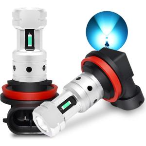 PHINLION H8 H11 Blue LED Fog Light Bulbs, 3800lm Super Bright 12V H11LL H16 LED Fog Bulb Replacement for Car Fog and DRL Daytime Running Lights Lamps, Ice Blue