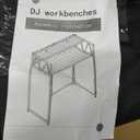 DJ Facade Booth Portable DJ Booth Table, Folding 2-Tier Workstation Table with Cable Management Holes, Adjustable Leveling Feet, Black & White Scrim Panels for Wedding Party Events(Upgrade), Upgrade 40*20 Double layer