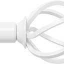 White Curtain Rods for Windows 32-50 inch with Twisted Cage Finials, Adjustable Heavy Duty Curtain Rods Set for Bedroom, Kitchen, Decorative 5/8" Diameter Curtain Rod