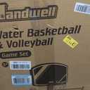 Pool Basketball Hoop&Pool Volleyball Net 2 in 1,Pool Toys Basketball Game with Weighted Base&Stand,2 Water Volleyball&2 Basketball and Pump,Summer Outdoor Family Party Pool Games for Kids Adults