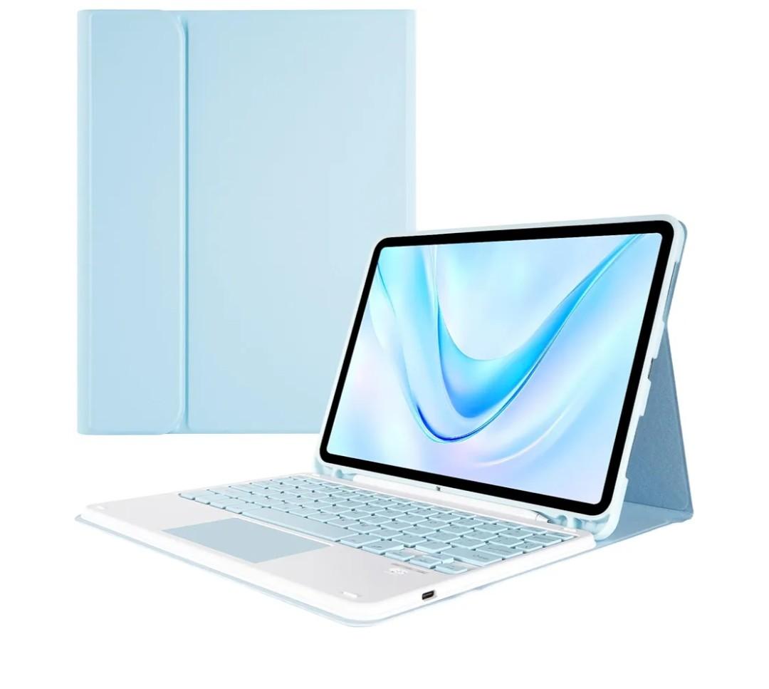 Keyboard Case for iPad Air 11 inch M2 2024/M3 2025/iPad Air 4th/5th 10.9 inch & iPad Pro 11 inch (4th/3rd/2nd/1st), Detachable Bluetooth Keyboard Case with Trackpad and Pencil Holder, Blue