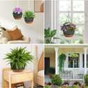 10 Inch Hanging Planters for Indoor & Outdoor Plants (2 Pack) - Self-Watering & Drainage Flower Pots with 2 Kinds of Plant Hangers for Home Decor & Garden (Deep Gray, 10 in)