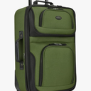 U.S. Traveler Lightweight Rolling 20" Carry On Luggage Softside Suitcase, Green, 2-Wheel Single