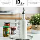 LYEOBOH Olive Oil Dispenser Bottle with Spout, Oil Dispenser for Kitchen - 17 OZ Ceramic Oil Dispensing Bottles for Kitchen, Cooking Oil Dispenser, Vinegar Dispenser Bottle Pour, White
