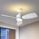 TALOYA Ceiling Fan with Lights Remote Control, 42 inch, Reversible Quiet DC Motor, 3 Dual-Faced Blades Modern Ceiling Fans for Bedroom Patio Indoor Covered Outdoor White