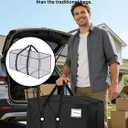 80 Pack Large Strong Moving Bags with Zippers & Carrying Handles - Water-Resistant - Heavy Duty Storage Tote for Space Saving, Fold Flat, Alternative to Moving Box (Black)