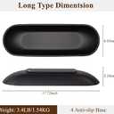 Enhanced Long Large Decorative Bowl for Home Decor - Long Dough Bowl for Table Centerpieces 17.72"W x 2.24"H - Black Minimalist Design Dough Decor Bowl for Coffee Table, Dining Table Centerpiece