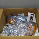 Nilight Headlight Assembly for 2003 2004 2005 2006 2007 2008 Toyota Corolla Headlamps Replacement Chrome Housing Amber Reflector Driver and Passenger Side