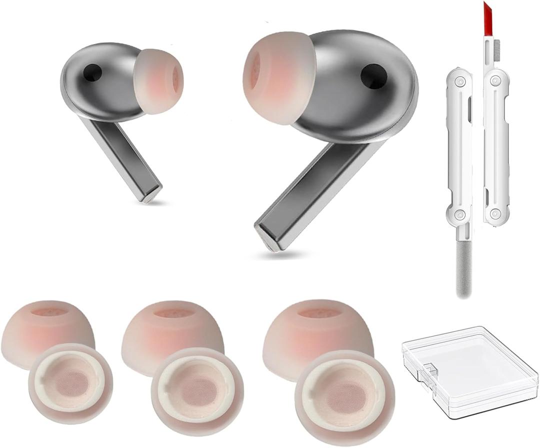 Galaxy Buds 3 Pro Replacement Ear Tips, Premium Silicone Earbuds with Cleaner kit for Samsung Buds 3 Pro Earbuds, Secure Fit(Translucent Orange)