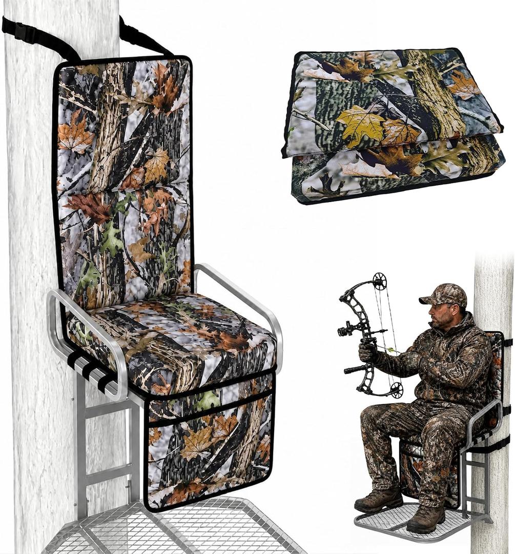 Tree Stand Seat Replacement with Storage Pocket&Adjustable Straps, 17 x 12.99 x 3.94 inches