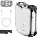 New Model Mini Dual-Head Electric Shaver, Dual Head Shaver, 2025 New Upgrade Pocket Shaver Mini Shavers for Men, Washable Double Head Razor (Silver)