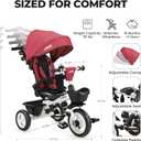 JMMD 7 in 1 Toddler Tricycle with Push Handle Trike Stroller for 1-5 Age, 39.8x30x15.5 Inch