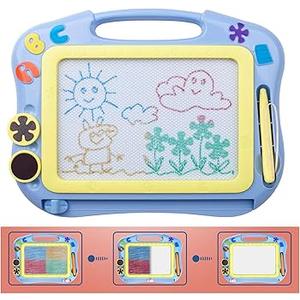 AiTuiTui Magnetic Drawing Board Toddler Toys for 3 4 5 Years Old, Travel Size Erasable Doodle Sketching Writing Pad for Kids in Car, Early Education Learning Skill Development Toddler Toys