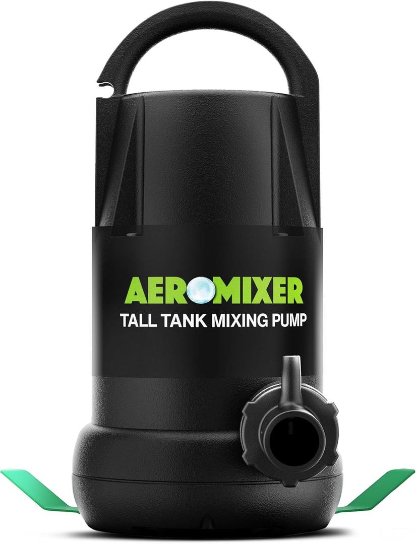 Aeromixer Tall 3/4 HP Submersible Mixing + Aerating Pump - Submersible Water Pump for Nutrient Mixing and Aerating, Electric Garden Water Pumps, Heavy Duty Outdoor Pumps for Farming and Gardening