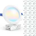 Sunco 24 Pack 6 Inch LED Recessed Light, Ceiling Canless Recessed Lights, Baffle Trim, 1200 LM, 14W, Selectable CCT 2700K/3000K/4000K/5000K/6000K, Dimmable with Junction Box