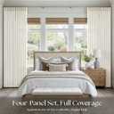 Natural Pinch Pleat Linen Curtains 108 Inches Long 4 Panels Set Ivory Cream, 40"W x 108"L