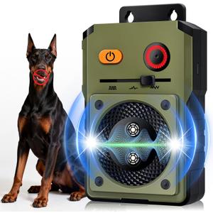 Anti Barking Device for Dogs, Rechargeable Ultrasonic Dog Control Devices, Auto Bark Deterrent Devices with 3 Modes,33FT Silencer Sonic Barking Deterrent Indoor/Outdoor Safe for Dog & People (Green)