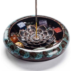 Incense Stick Holder-Crystal Lotus Incense Holder,Ceramic Incense Burner