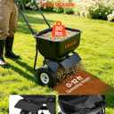 VEVOR Push Lawn Spreader 80 lbs Capacity Walk-Behind Broadcast Spreader | for Garden Care, 12 ft Spreading Width & 15 Adjustable Settings, 10 in All-Terrain Tires for Seed Fertilizer, Salt Ice Melt