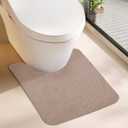 Toilet Rugs U Shaped Bathroom Rug,Machine Washable Non Slip Quick Dry Super Absorbent Ultra Thin Toilet Mats for Bathroom Toilet (Beige,20''x24'',U Shaped)