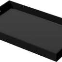 NIUBEE Acrylic Serving Tray 12x20 Inches -Spill Proof- Black Decorative Tray Organiser for Ottoman Coffee Table Countertop with Handles