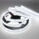 LEDENET LED Strip Lights Cold White 6500K 16.4ft Double Row 2835 SMD 2400LEDs DC 12V Daylight Bright LED Tape Light Flexible Dimmable Ribbon Lamp 5M Waterproof IP67 Outdoor Lighting Decor