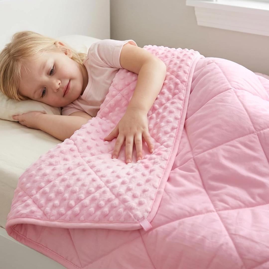 MAXTID Weighted Blanket for Kids Pink 36"x48" Soft Blanket Kids Pink Blanket
