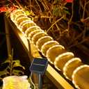 Solar Outdoor Waterproof Lights - 100 LED Rope Fairy String for Outside, Solar Powered Pool Decor for Yard, Patio, Garden, Fence, Backyard, Tree - Warm White