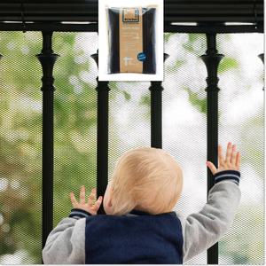 Roving Cove Stair Banister Guard 5ft x 3ft, Railing Safety Net for Baby Proofing, Child Safety Stairway Cover, Balcony Mesh Netting, Ebony Black (60x36 Inch (Pack of 1))