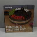 Cheese & Chocolate Fondue Machine, Candy Melting Pot for Party, Electric Fondue Pot Set, Chocolate Warmer, Hot Chocolate Maker, 4-Section Food Tray, Brown