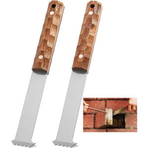 Upgraded Paver Removal Tool, Sapele Hardwood Handle & Dual-Height Joint Scraper, Heavy-Duty Steel Paver Lifter & Puller, Brick Block Driveway Garden Yard Patio Paver Extractor Tool