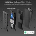 Air Wallet, Built-in Tracker Slim Wallet, Smart Wallet with Money Clip, Compatible with FindMy Network(iOS Only), Anti-Theft Card Holder, *Gift for Men (Tracker Wallet, Black)
