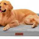 Orthopedic Dog Beds for Large Dogs, Memory Foam Dog Beds Large Sized Dogs, Washable Removable Cover, Nonskid Bottom, Waterproof, for Indoor, Outdoor, Crate  Car Use, 44x32x6 Inches, Light Grey