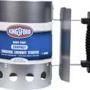 Kingsford Compact Charcoal Chimney Starter for Grills and BBQs, Dimensions 8.1 x 5.7 x 10 Inch, Quick-Light, Heat Shield, Stay-Cool Handle, Durable Zinc Steel, No Assembly