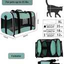 Cat Carrying Case - Pet Carrier, Up to 30Lbs Soft Sided Protable and Breathabl Pet Travel Carrier, Pet Travel Carrier Removable Fleece Pad, Collapsible for Large Cats Small Dogs(X-Large, Green)