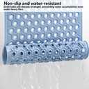 FOMAILE Hexagon Shower Stall Mat Non-Slip Bath Mat for Shower Floor - Super Drainage Quick Dry Bathroom Mat with Strong Suction Cups, Anti-Slip Bath Rug for Tub, Machine Washable,16" x 27.5"Blue