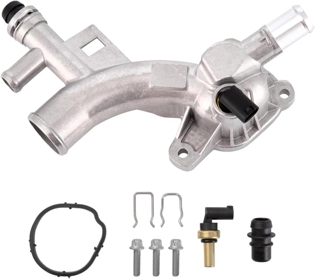 Engine Coolant Housing Water Outlet Aluminum - Repalcement for Chevy Cruze, Sonic, Trax and Buick Encore 1.4L - Replaces 25193922, 13251447 and More