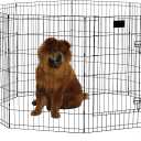 Pets Dog Exercise Pen & Playpen, 24" W x 36" H, with Door, Black
